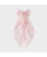 Wild Fable Floral Lace Bow Hair Barrette Pink Polyester Iron Clip - $15.83 CAD