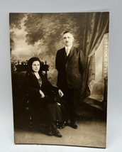 Picture Vintage Husband Wife Black and White From Italy 1878  7 x 5 Inches - $13.98