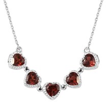 3.1 CT 925 Silver Garnet January Birthstone Necklace Pendant Jewelry Size 18&quot; - £36.93 GBP