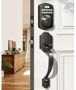 Veise Fingerprint Door Lock Set, Electronic Keypad Deadbolt w/ Lever Mat... - $54.44