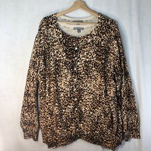 Jessica London Size 30/32 Leopard Animal Print Twin Set Cardigan &amp; Tee S... - $29.69