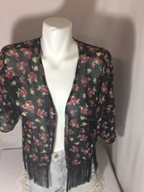 Windsor Women Black Floral Vest Size M - £17.20 GBP