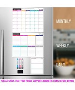 Dry Erase Calendar Whiteboard 3 Magnetic Calendars Monthly, Daily, Weekl... - $605.99 MXN