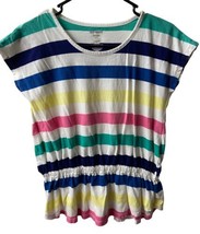 Old Navy Jersey Peplum Top Girls Size L Multicolor  Striped - $4.95