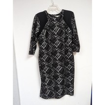 Catos Size 14 Dress Black White 3/4 Sleeve Womens - £15.74 GBP