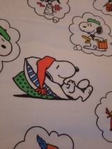 Vintage Snoopy Dreaming of World Travel Sheet Twin Flat Sheet - £23.42 GBP