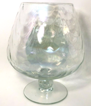 Vintage Brandy Snifter BIG Vase Glass 9&quot; Luster Loop Optic Rainbow Iridescent - £50.35 GBP