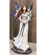 Enchanted Fantasy Damsel Fairy In White Corset Gown Holding Blue Flame F... - €65,25 EUR