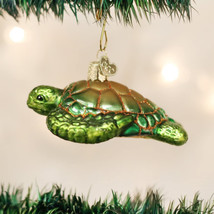 Old World Christmas Green Sea Turtle Blown Glass Christmas Ornament 12167 - £14.41 GBP