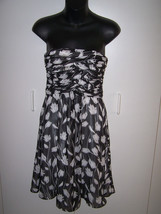 WHITE HOUSE BLACK MARKET Floral Ruched Boned Bodice Criss Cross Dress Sz... - $39.95