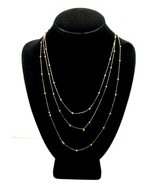 Pair of BEAD CHAIN NECKLACES Vintage T HANG TAGS Double Goldtone, 1 Silv... - $28.51 CAD