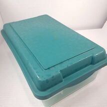 Vintage Rubbermaid 0286 Storage Box green textured Container Plastic Sna... - $50.00