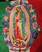 BANDANA GUADALUPE MEXICAN FLAG VIRGIN MARY FLOWER ROSE HANDKERCHIEF ( SE... - £6.54 GBP