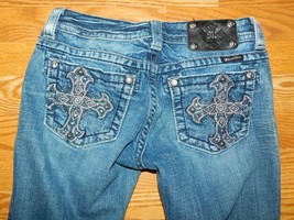 Miss Me Jeweled Cross Skinny Jeans Size 27  - £27.11 GBP