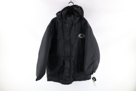 NOS Vintage 90s Streetwear Mens Medium Baggy Hip Hop Hooded Jacket Coat Black - $118.75