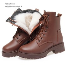Winter Boots Women Shoes Large Size Non-slip Snow Boots Women Genuine Leather Wa - £59.51 GBP