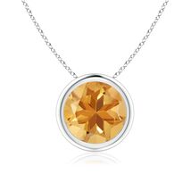 ANGARA 1.7 Ct Natural Citrine Round Shape Pendant Necklace in Sterling S... - $255.55+