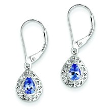 Sterling Silver Tanzanite Lever Back Earrings Jewerly - £127.87 GBP