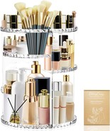 Rotating Make Up Organizer 360 Degree Cosmetic Shelve Display Case Clear Storage - $27.59