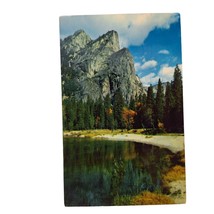 Postcard Yosemite National Park California Three Brothers Chrome Posted - £5.56 GBP