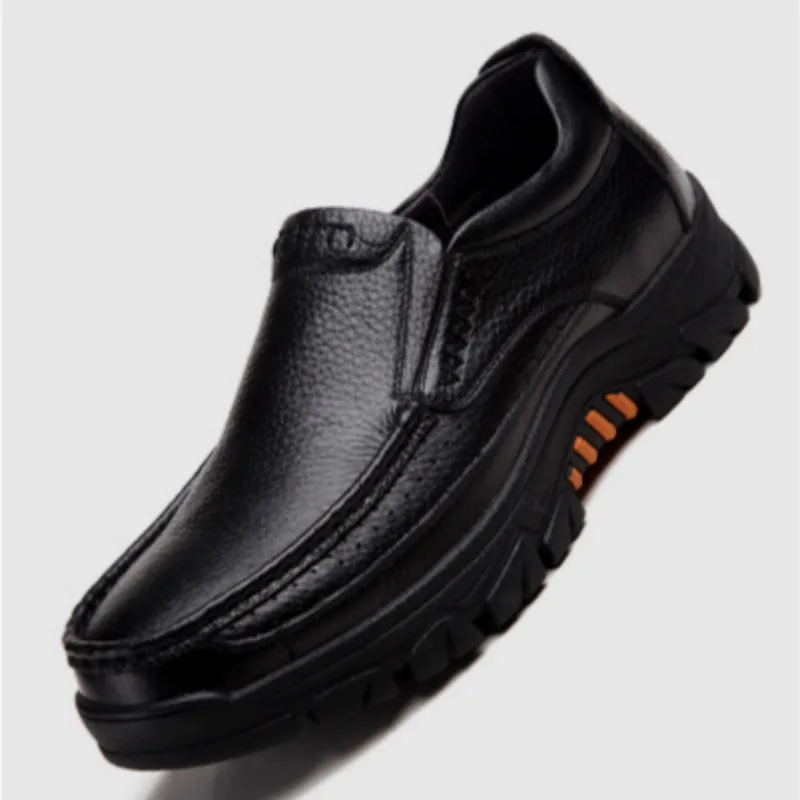Fashion Men Slip on Shoes Leather Casual Shoes Platform Comfortable Driv... - $51.28