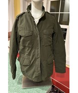 Uniqlo Small Army Green  Button/Zip Front Utility/Military Jacket - $303.30 MXN