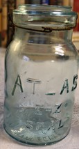 Vintage Atlas E-Z Seal quart blue jar with bail no lid - £14.76 GBP