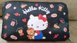 HELLO KITTY REVERSABLE BAG BLACK Brand New Plush Pouch 17&quot; JAPAN QUALITY... - $475.72 MXN