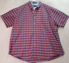 John Ashford Shirt Mens XL Multi Plaid Cotton Short Sleeve Collared Button Down - £9.00 GBP