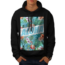 Wellcoda Aloha Holiday Mens Hoodie, Flamingo Casual Hooded Sweatshirt - £25.88 GBP+