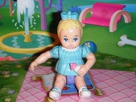 Playskool Dollhouse Baby Doll wearing green shirt and purple diaper blonde hair - £8.69 GBP