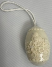 Vintage New Soap On A Rope Carved Bird &amp; Floral Design White. 4.5” For S... - £12.85 GBP