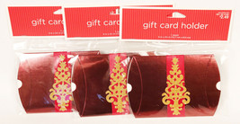 Lot of 3 - Target Gift Card Holders Dark Red Glitter Christmas Tree Holi... - $8.82