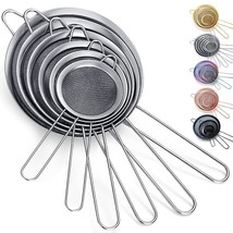 Fine Mesh Strainer 6 Pieces Set, Flour Sifter For Baking, Stainless Stee... - £23.59 GBP