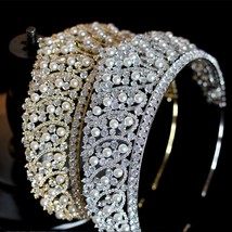 2021  crystal new wedding hair accessories bride pearl crown / headdress wedding - £117.00 GBP