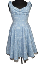 Mixinni Women&#39;s Blue Polka Dot 50s Style Fit And Flare Dress Size Large --READ-- - £15.80 GBP