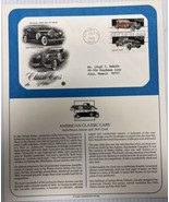 American Classic Cars Mail Cover FDC &amp; Info Sheet 1988. 1931 Cord &amp; 1929... - £23.29 GBP