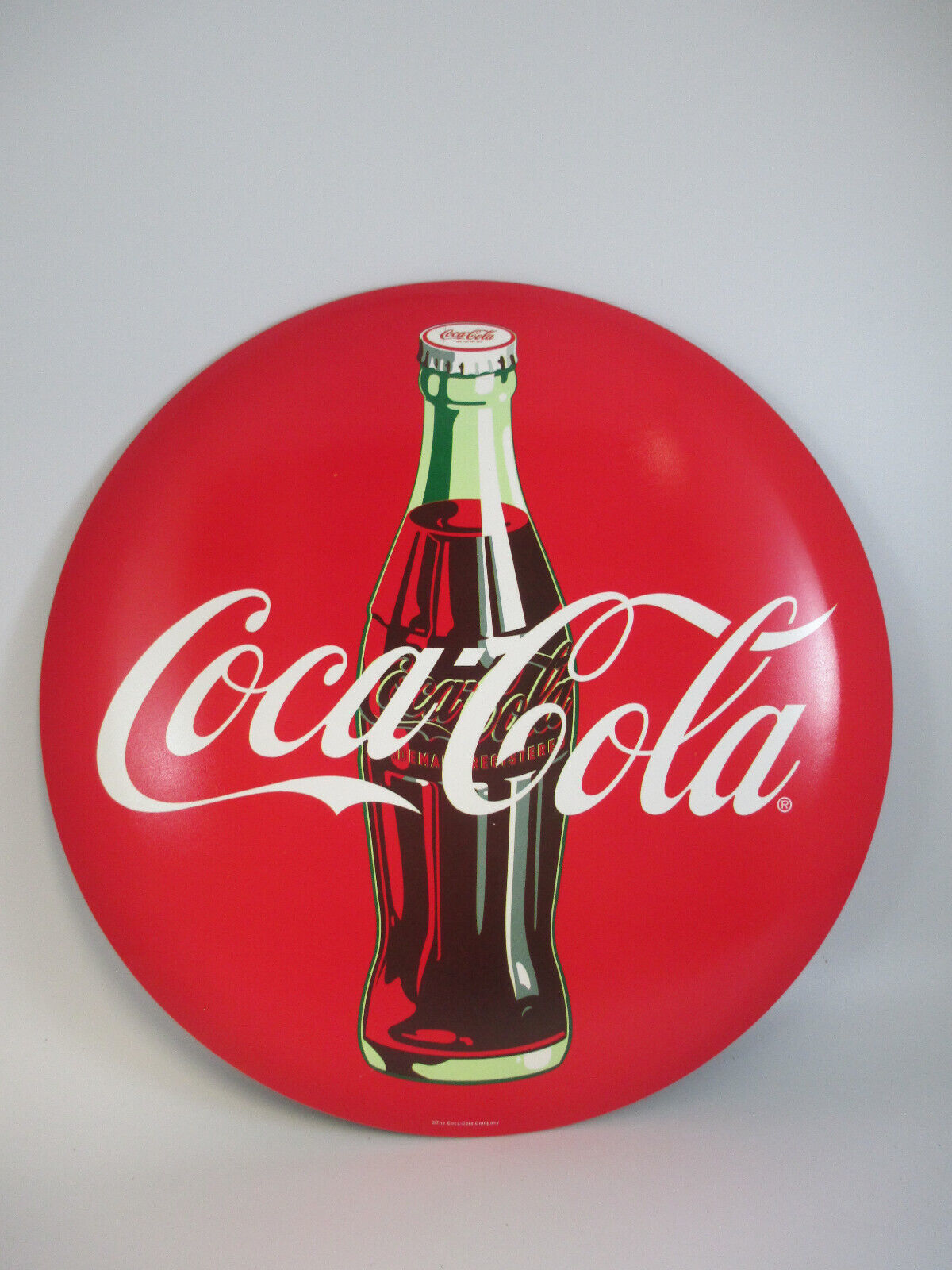 Primary image for Coca-Cola 14" Button Disc Sign Bullseye Red with White Script Logo