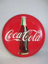Coca-Cola 14&quot; Button Disc Sign Bullseye Red with White Script Logo - £20.73 GBP