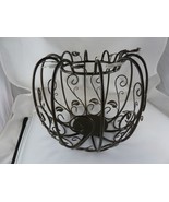 Partylite 8” Tall Metal Pumpkin Pillar Candle Holder Fall Thanksgiving H... - $442.18 MXN