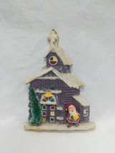 Vintage Snata Clause Outside Church Christmas Holiday Ornament 4&quot; - £18.98 GBP