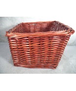 Medium Storage Basket Wicker Rattan Square Rust Brown 8 x 10 x 10 Home D... - $16.78