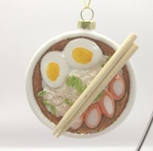 Robert Stanley Ramen Bowl &amp; Chopsticks Glass Ornament approx. 3&quot; NWT - £13.58 GBP