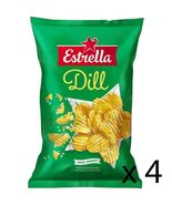 Estrella Potato Chips, Dill 4-pack (4x275 grams) - Swedish Potato Chips - $33.00