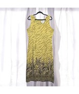 Vintage Papillion Dress Woman Large Green Leaves Sleeveless Summer Back ... - $14.01