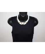 Vtg Napier Collar Necklace Chunky White Lucite Plastic Gold Tone Accents - £29.29 GBP