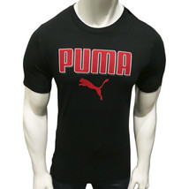 Nwt Puma Msrp $40.99 Wavy Logo Men&#39;s Black Crew Neck Short Sleeve T-SHIRT Size S - £15.08 GBP