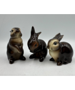 Vintage Goebel West Germany Bunnies Rabbits Figurines Brown Set Of 3 3&quot; - $43.39