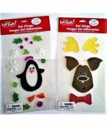 Window Gel Clings--Snow Penguin and Reindeer NEW - $3.99