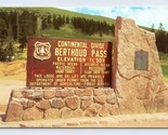 Continental Divide Marker Berthoud Pass Colorado CO UNP Chrome Postcard P2 - £2.42 GBP
